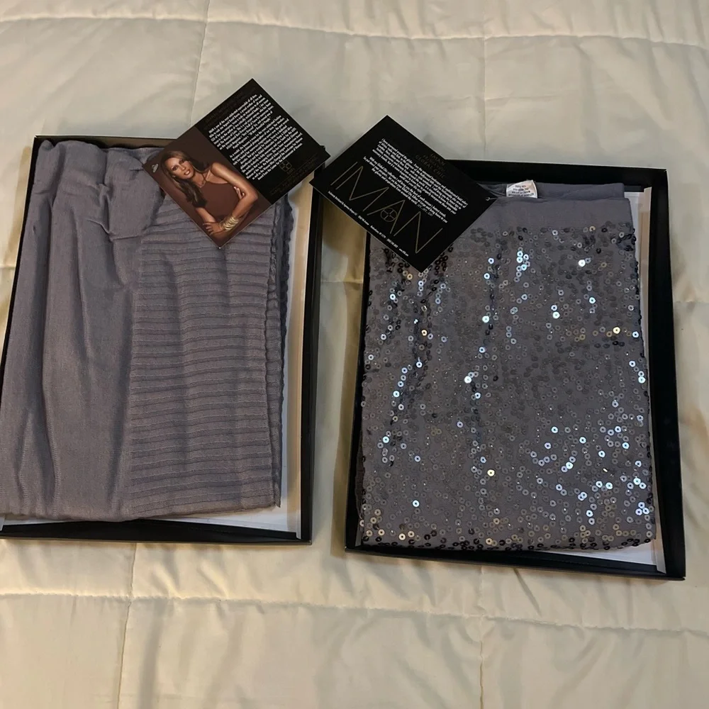 BUNDLE of Two (2) NWT Iman Global Chic Luxe Knit wraps/scarves - Picture 5 of 7